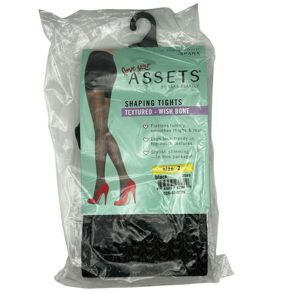 Spanx Love Your Assets by Sara Blakely- Textured‎ Wishbone Shaping Tights Size 2